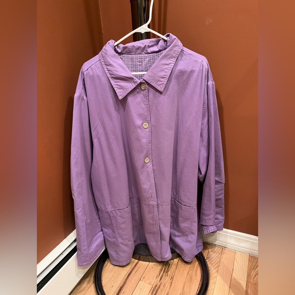 Oversized Purple Shirt Jacket